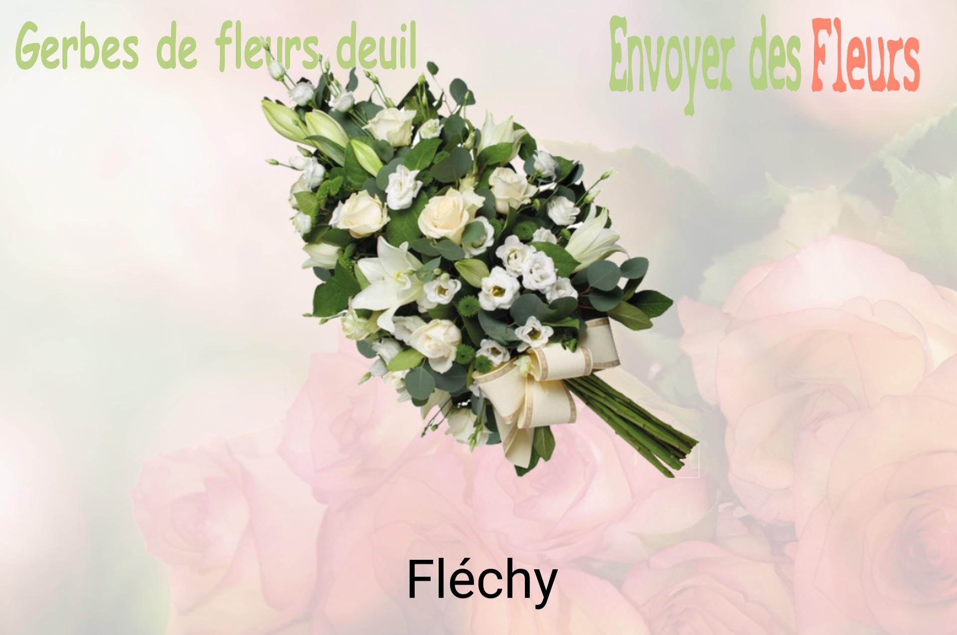 Gerbe de fleurs de deuil livrée à Fléchy